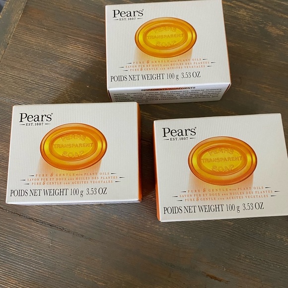 Pears Bar Soap Transparent (Amber), Pack of 3 - Picture 1 of 5